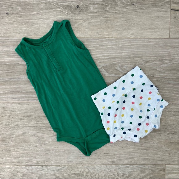 Kyte Baby Spring Dot Bummies & Sleeveless Bodysuit Set - Picture 1 of 7